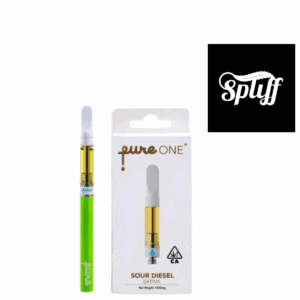 Pure One Sour Diesel disposable vape pen for cannabis concentrates.