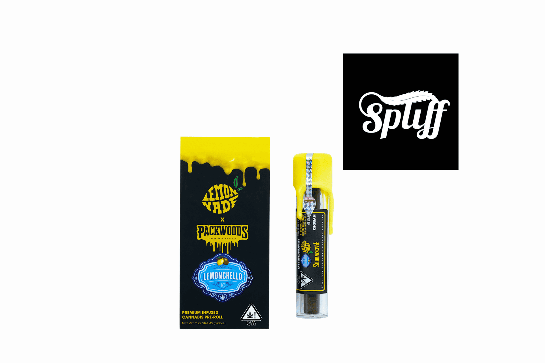 Lemon Haze x Packwoods Lemonchello pre-roll Lemonchello x Packwoods Infused Hybrid Pre-Roll 2.25g with vibrant yellow packaging and premium design available at Spliff Nation Dispensary in New York City