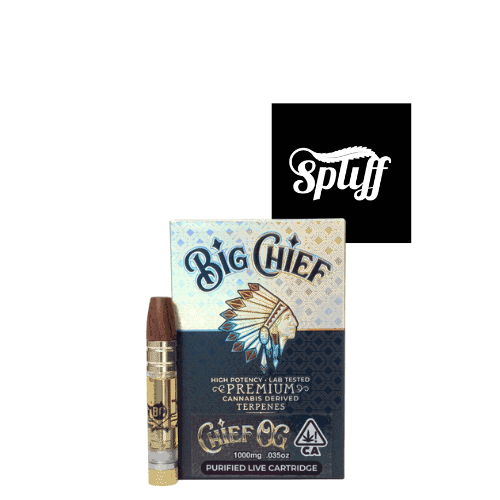Big Chief Cannabis Cartridge Premium Big Chief cannabis cartridge with Native American design and high potency.