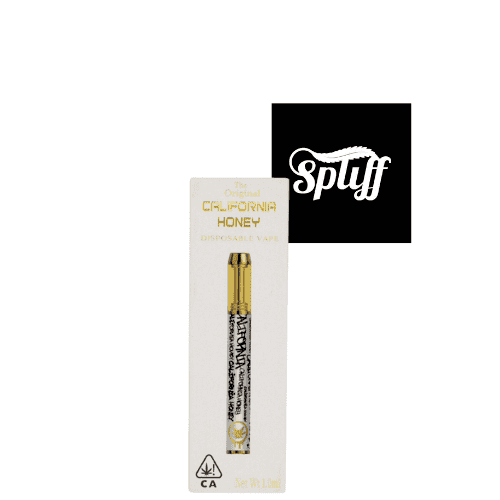 California Honey Disposable Vape Disposable vape pen with California Honey branding and gold accents.