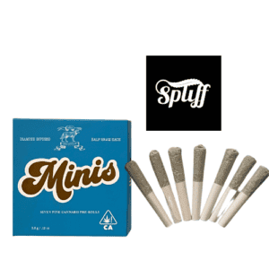 Mini cannabis pre-rolls with rolling paper, ideal for discreet use and convenience.