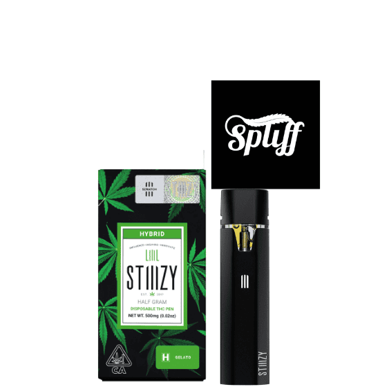 LIL Stiiizy hybrid vape pen with cannabis leaf packaging, discreet design.