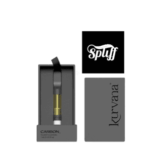 Cannabis concentrate vape pen with packaging at Dispensary.