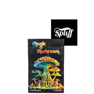 Psychedelic magic mushroom edible package at Dispensary.