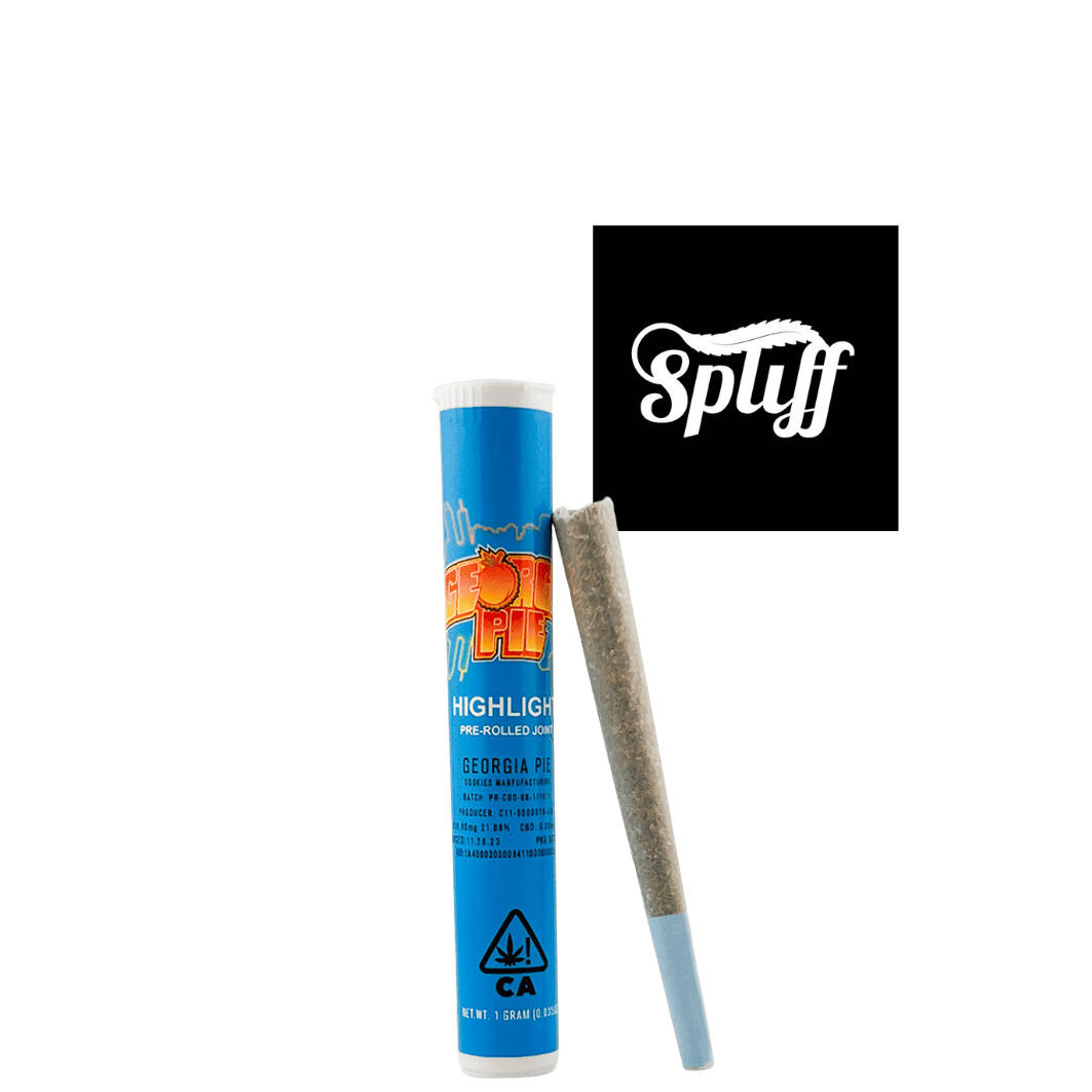 Rolled Joint Dispenser - Spliff Nation Dispensary Pre-rolled joint in blue tube at Spliff Nation dispensary.