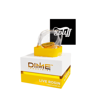 Live Rosin cannabis concentrate in a glass jar at Spliff Nation Dispensary.