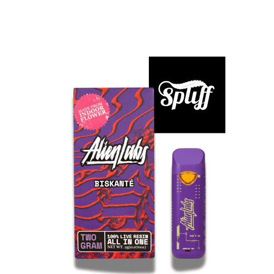 Vape pen and edible packaging at Spliff Nation dispensary in NYC.