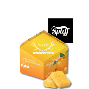 WYLD Kiwi Sativa Gummies with Sour Tangerine flavor for enhanced cannabis experience.