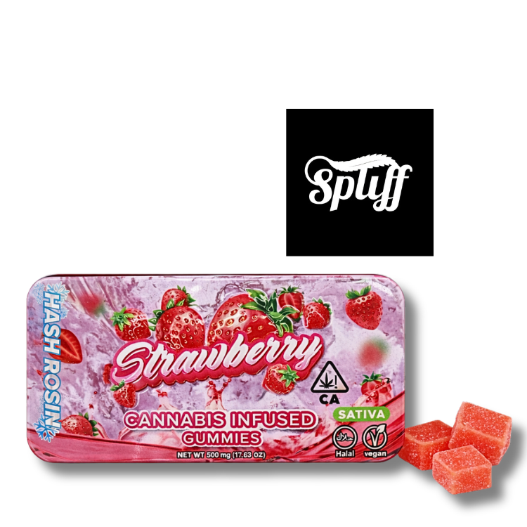 Strawberry Hash Rosin Gummies CBD-infused strawberry gummies with hash rosin, perfect for cannabis edibles.