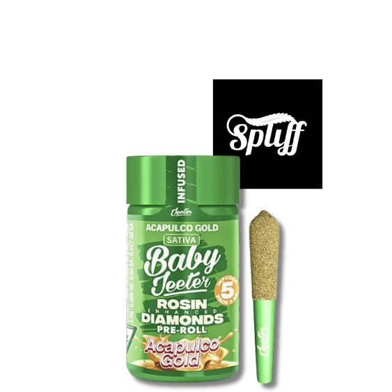 Baby Jeeter Rosin Diamonds Acapulco Gold five-pack infused pre-rolls
