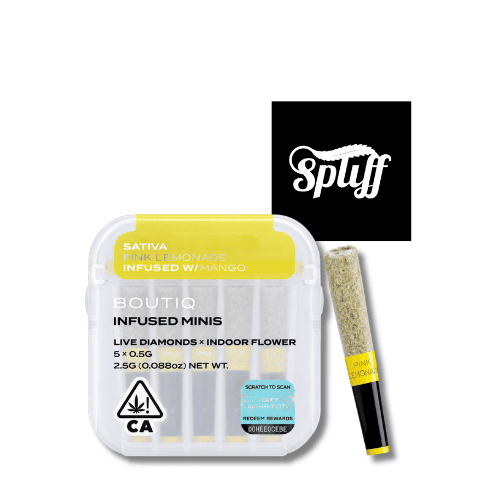 Boutiq Pink Lemonade x Mango live diamonds infused mini pre-roll 5-pack in New York