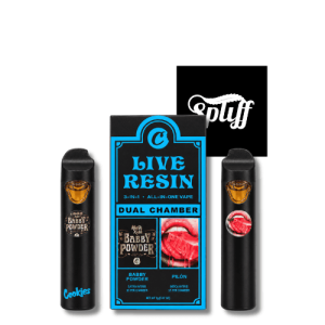 Cookies Baby Powder x Pilon 2g dual-chamber disposable vape in New York