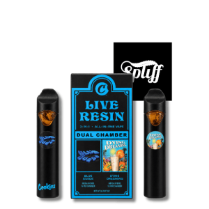 Cookies Blue Suede x Dying Dreaming 2g dual-chamber disposable vape in New York