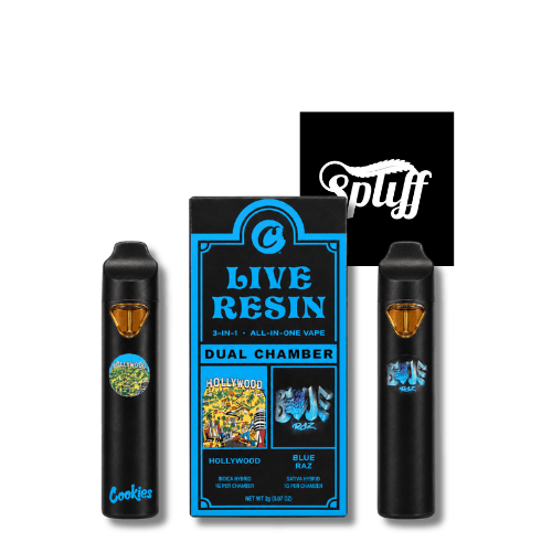 Cookies Hollywood x Blue Raz 2g dual-chamber disposable vape in New York